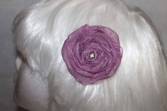 Purple Ribbon Rose Hair Clip