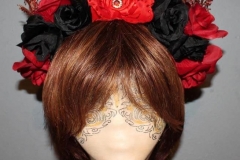 Day of the Dead Red & Black Flower Headband