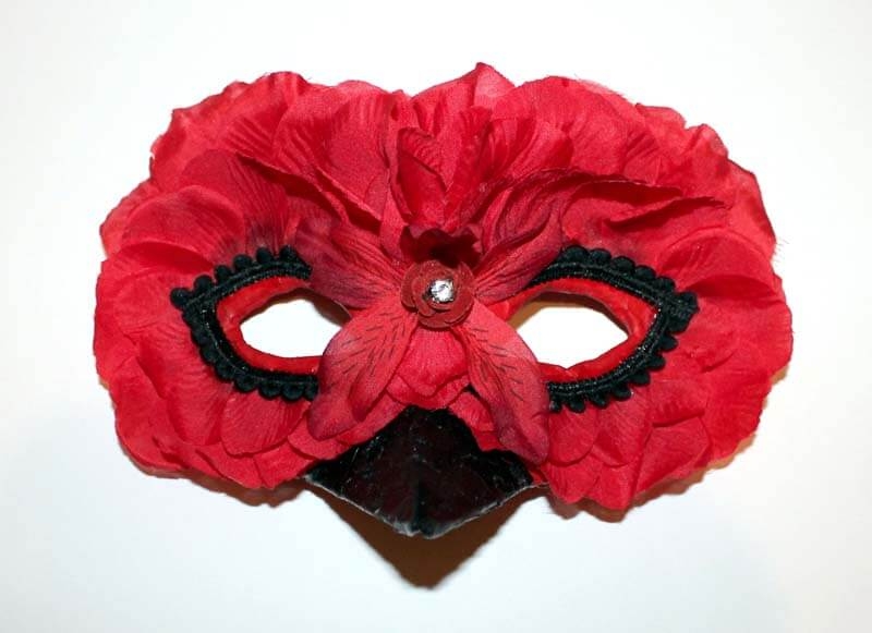 Rose Petal Red Bird Mask