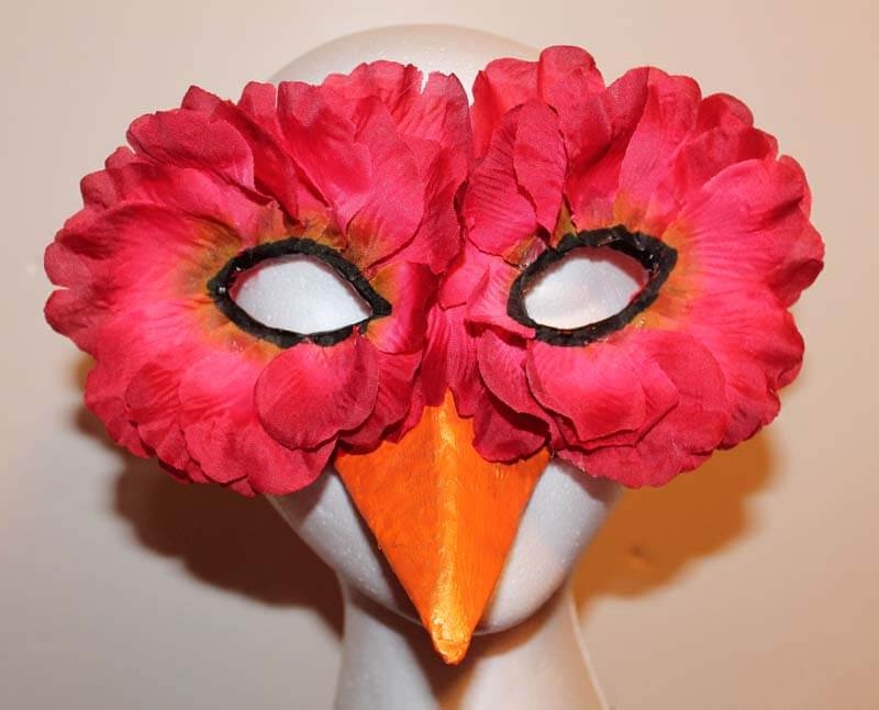 Pink Rose Petal Bird Mask