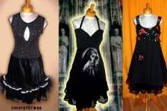 Virgin Mary, Glittery Black   & Fruit Dresses